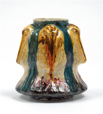 A. Trentini, a vase with marabous, Italy, 1932 - Secese a umění 20. století