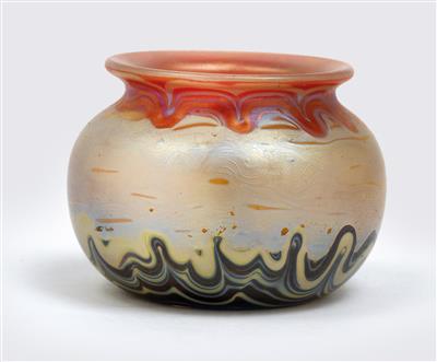 A small vase with decoration of the Paris World’s Fair, Johann Lötz Witwe, Klostermühle, c. 1900 - Jugendstil and 20th Century Arts and Crafts