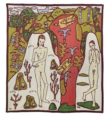 Oskar Kokoschka (1886-1980), a tapestry after a subject from the series “The dreaming boys” from 1906-08, executed by Muhelyart, Milan, 1976 - Jugendstil and 20th Century Arts and Crafts
