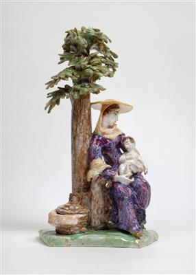 Fini Platzer, a large figural group: Mary with the Christ Child seated under a tree, Thaur, 1970 - Secese a umění 20. století