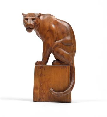 Franz Barwig the Elder (Neutischein 1868-1931 Vienna), a seated panther, designed c. 1906, executed c. 1920 - Secese a umění 20. století