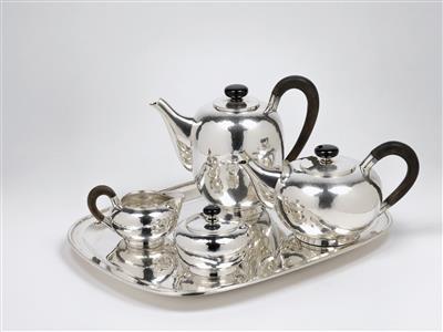 A coffee and tea service made of silver (five pieces), model number 781, studio design by Bruckmann  &  Söhne, Heilbronn, before 1949 - Secese a umění 20. století
