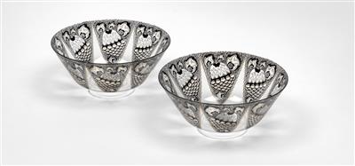 Karl Massanetz (Steinschönau 1890-1918 Lämmerle), a pair of bowls, Werkstatt Karl Massanetz, Steinschönau, for J. & L. Lobmeyr, Vienna, 1914 - Jugendstil and 20th Century Arts and Crafts