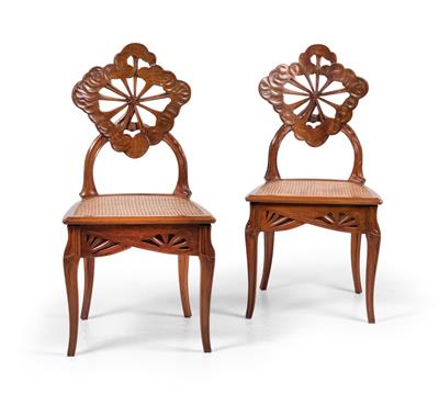 A pair of exceptional chairs “Ombelles”, Emile Gallé, Nancy, c. 1902 - Secese a umění 20. století