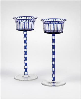 A pair of goblets, designed c. 1907, executed by: Meyr’s Neffe, Adolf, merchant-employer: E. Bakalowits, Söhne, Vienna - Jugendstil e arte applicata del XX secolo
