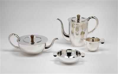 Paula Straus (Stuttgart 1894-1943 Auschwitz), a four-part coffee and tea service, model: 13024, executed by P. Bruckmann & Söhne, Heilbronn, as of 1926 - Jugendstil e arte applicata del XX secolo