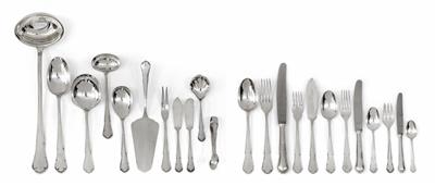 A silver cutlery set for 12 persons, 156 pieces in a box, Vereinigte Silberwaren-Fabriken AG, Düsseldorf, c. 1900 - Jugendstil e arte applicata del XX secolo