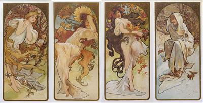 Alphonse Mucha (Eibenschütz 1860–1939 Prague), “The Four Seasons” or “Les Saisons”, 1896 - Jugendstil and 20th Century Arts and Crafts