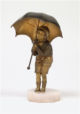 Demetre Chiparus, a child with an umbrella, France, c. 1925 - Secese a umění 20. století