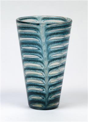 Ercole Barovier, Vase "soffiato latteo, graffitoblue e oro", Entwurf: um 1954, Ausführung: Barovier  &  Toso, Murano - Jugendstil u. angewandte Kunst d. 20. Jahrhunderts