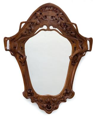 A large mirror frame with floral carved decor, France, c. 1900 - Jugendstil and 20th Century Arts and Crafts