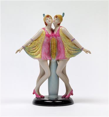 Stefan Dakon (Austria, 1904–1992), “The Dolly Sisters”, Vienna Porcelain Factory Josef Böck, 1926 - Secese a umění 20. století