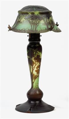 A table lamp with lakeside landscape, Daum, Nancy, c. 1910 - Secese a umění 20. století