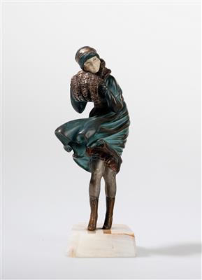 Demetre Chiparus, "The Squall", Frankreich, um 1920/30 - Jugendstil und angewandte Kunst des 20. Jahrhunderts