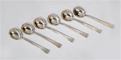 Josef Hoffmann, six small spoons, designed in 1902, executed by Alexander Sturm, by May 1922 - Jugendstil and 20th Century Arts and Crafts