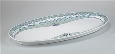 Rudolf Hentschel, a large fish platter from the “wing pattern” service, model: “T-smooth”, work design: 1900/01 - Secese a umění 20. století