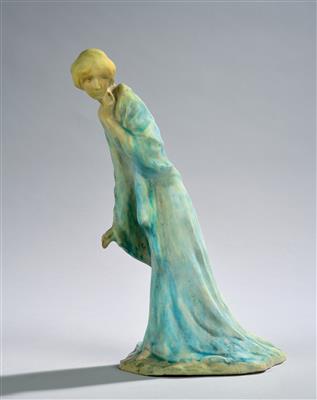 Edmond Lachenal et Agnès de Frumérie, a figurine “La Duse” (Eleonora Duse), France, 1904 - Jugendstil e arte applicata del XX secolo