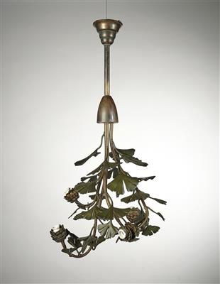 A ginkgo chandelier, designed in France, c. 1900 - Jugendstil e arte applicata del XX secolo