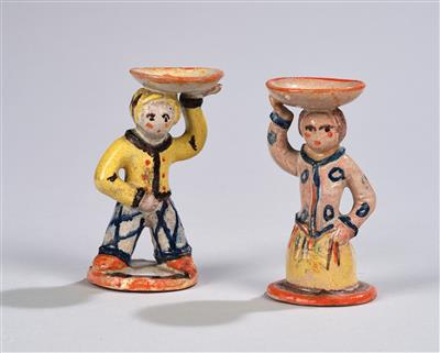 Kitty Rix, a pair of bowl bearers (salt and pepper), model number: 383 and 385, Wiener Werkstätte, c. 1927/28 - Jugendstil and 20th Century Arts and Crafts