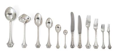 A Copenhagen silver cutlery set “Sommerfugl” (“Butterfly”), 61 pieces, designed by Poul C. Lütken, Frigast, c. 1900/05, Copenhagen - Jugendstil e arte applicata del XX secolo