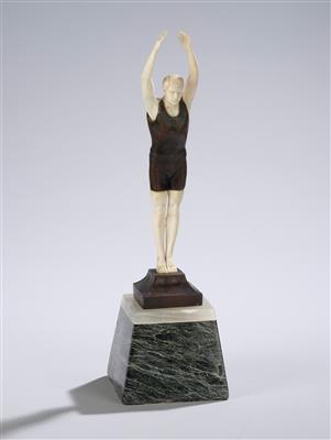 A male figure with swimming costume in jumping position, c. 1920/30 - Jugendstil e arte applicata del XX secolo
