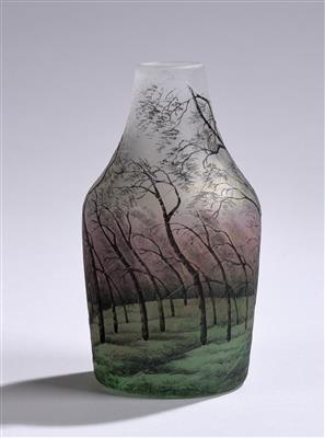 A vase with wooded landscape, Daum, Nancy, c. 1910 - Jugendstil and 20th Century Arts and Crafts