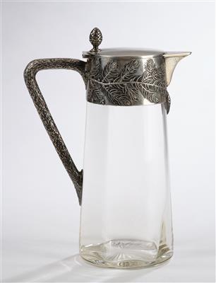 Wilhelm Lucas von Cranach (1861 Stuttgart - 1918 Berlin), a silver handled jug with pine decor and cones, Gebrüder Friedländer Court Jewellers, Berlin, c. 1900 - Jugendstil e arte applicata del XX secolo