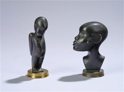 An “African child” and head bust, model number of “African child”: 4334, Werkstätten Hagenauer, Vienna - Secese a umění 20. století