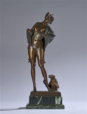 Bruno Zach (Austria, 1891-1945), a female nude with monkey, designed in c. 1920/30 - Secese a umění 20. století