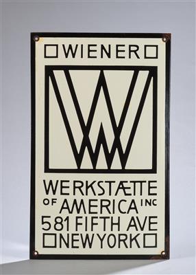 Factory plaque of the Wiener Werkstätte of America INC, 581 Fifth Avenue New York, later execution - Jugendstil e arte applicata del XX secolo