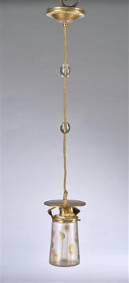 A hanging lamp with lampshade attributed to Wilhelm Kralik, Eleonorenhain, c. 1900 - Jugendstil and 20th Century Arts and Crafts