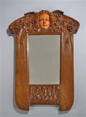 An Art Nouveau mirror made of carved wood, c. 1900 - Jugendstil e arte applicata del XX secolo