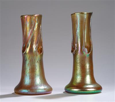 A pair of vases (“Baumvasen”), Johann Lötz Witwe, Klostermühle, c. 1902 - Secese a umění 20. století