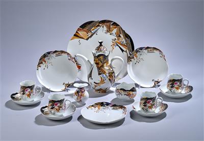 A service (“Vision Strukturmalerei”) after Herten for six persons (22 pieces), pattern number: 621491, Meissen Porcelain Factory - Jugendstil and 20th Century Arts and Crafts