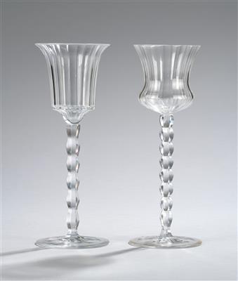 Two different goblets, probably Fachschule Steinschönau, c. 1924 - Jugendstil and 20th Century Arts and Crafts