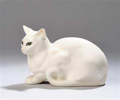 Eduard Klablena, a cat, model number 512, Keramos, Vienna, by 1949 - Jugendstil and 20th Century Arts and Crafts