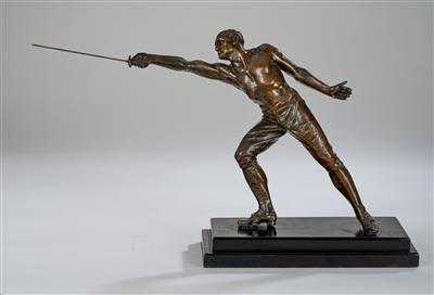 A bronze fencer, designed in c. 1920 - Secese a umění 20. století