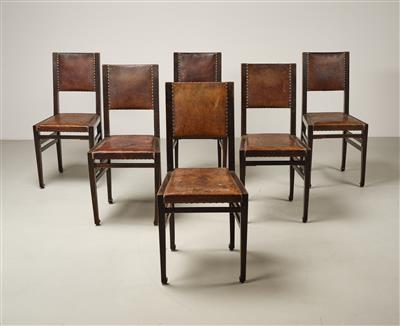 Otto Wytrlik, six chairs, designed in 1901; these chairs won an award together with other objects from an apartment furnishing - Secese a umění 20. století