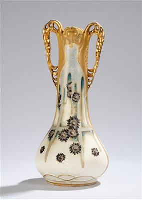 Paul Dachsel, a handled vase, model number: 656, model: 1894–1895, decoration: 1895–1897, Riessner, Stellmacher & Kessel, “Amphora”, Turn-Teplitz, c. 1900/05 - Jugendstil and 20th Century Arts and Crafts
