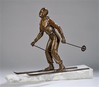 Sylvain Norga (1892–1968), a skier, Belgium - Jugendstil and 20th Century Arts and Crafts
