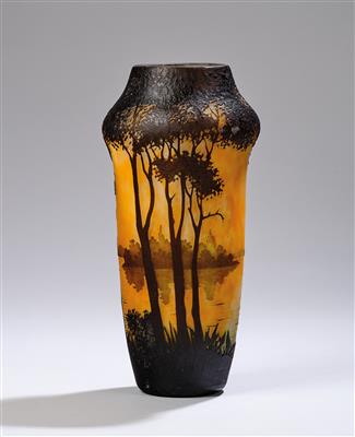 A vase with a lakeside landscape, Daum, Nancy, c. 1910–15 - Jugendstil and 20th Century Arts and Crafts