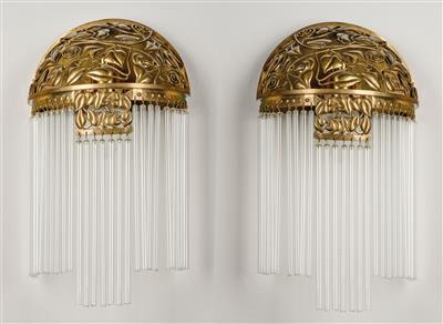 Two wall lamps in the manner of Josef Hoffmann, Vienna - Jugendstil and 20th Century Arts and Crafts