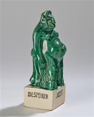 Bertold Löffler, a rare devil figure on a base, Wiener Keramik, 1908 - Jugendstil and 20th Century Arts and Crafts