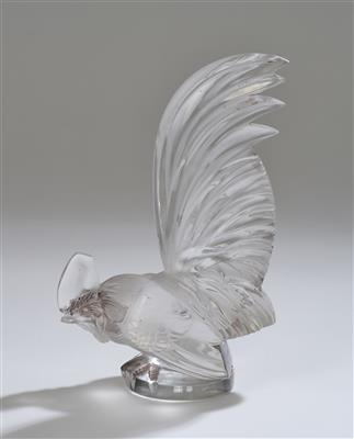 A paperweight in the form of a rooster, original model name: presse-papiers “Coq Nain”, model number 1135, form design: 10 February 1928, René Lalique, Wingen-sur-Moder - Secese a umění 20. století