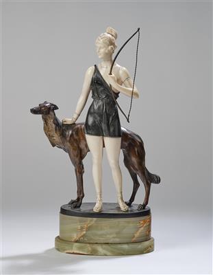 Bruno Zach (1891 Austria 1945), Diana the goddess of the hunt, Vienna c. 1920/25 - Jugendstil e arte applicata del XX secolo