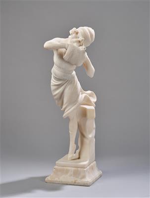 A large figurine: a marble ice skater, designed in c. 1920 - Secese a umění 20. století