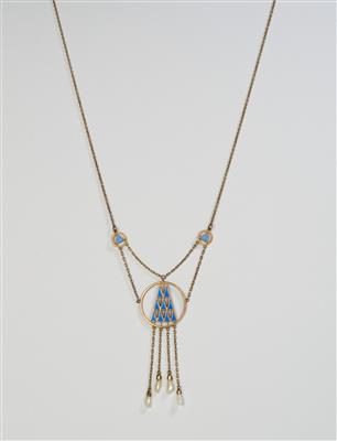 A necklace with pendant, designed by Franz Boeres for Theodor Fahrner, 1904-05, Pforzheim, c. 1904-05 - Jugendstil e arte applicata del XX secolo