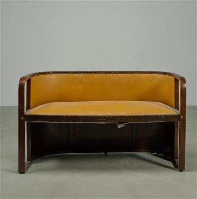 Josef Hoffmann, settee, model number: 421/C, designed in 1906, produced since 1906, added to the catalogue in 1907, executed by Jacob & Josef Kohn, Vienna - Secese a umění 20. století
