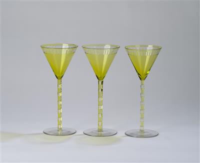 Three Goblets after a design by Otto Prutscher, design: around 1907, later execution - Jugendstil and 20th Century Arts and Crafts