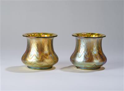A pair of vases, Johann Lötz Witwe, Klostermühle, c. 1900 - Jugendstil and 20th Century Arts and Crafts